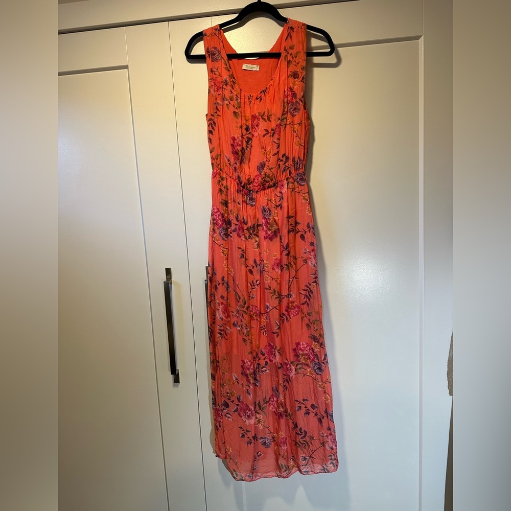 BellanBlue Vibrant Coral Floral Maxi Dress